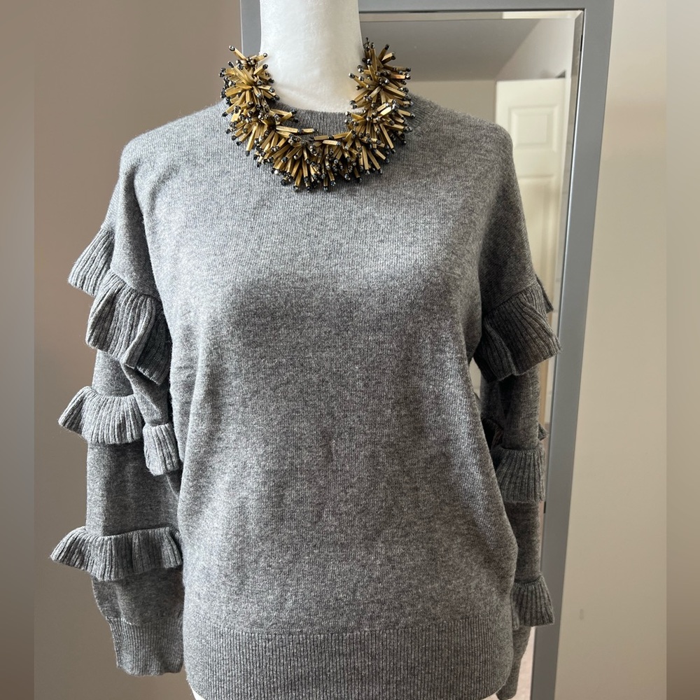 J. Crew Ruffled Sleeve Sweater